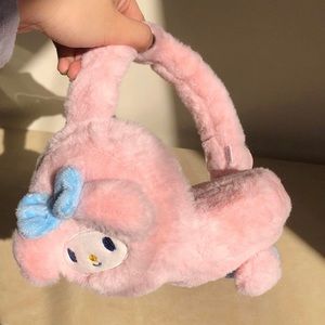 pastel pink sanrio my melody plush earmuffs
